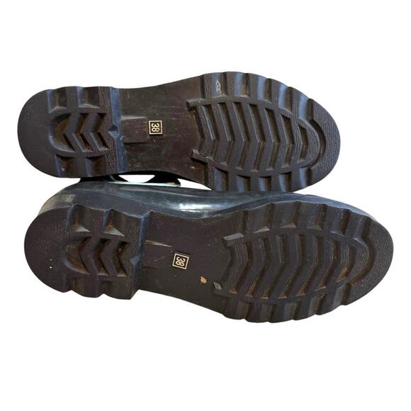 Tamara Henriques short rain boots black with turquoise accent 7.5 - Picture 7 of 9